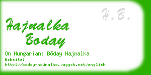 hajnalka boday business card