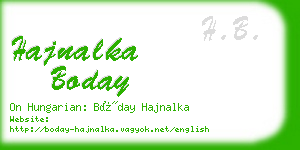 hajnalka boday business card